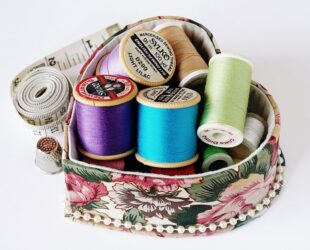 assorted color threads with case