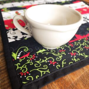 Black and White Holiday Quilted Table Runner