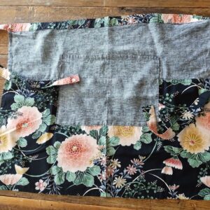 Floral Linen Cotton Cafe Apron