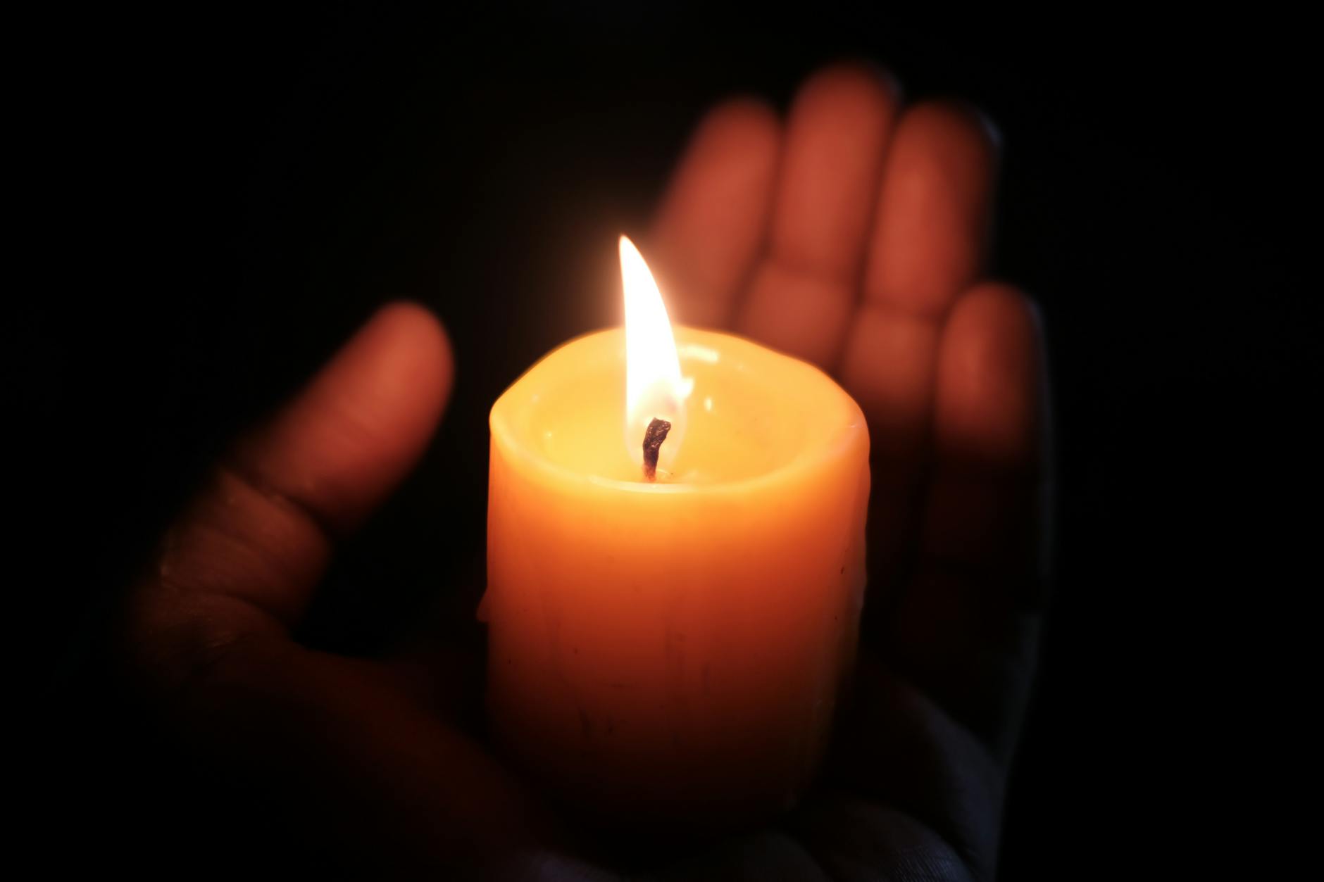 close up of a burning candle